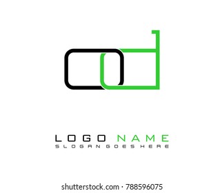 Initial O & D minimalist logo template vector