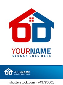 Initial O & D real estate logo template vector