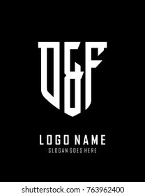 Initial O & F abstract shield logo template vector