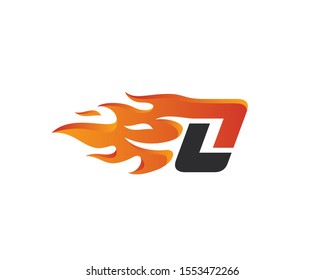 initial O flame letter logo design vector, fire logo lettering design concept