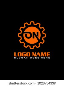 Initial O &  gear logo template vector