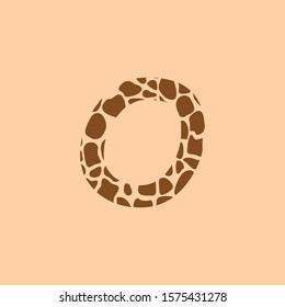 Initial O for Giraffe Vector Icon
