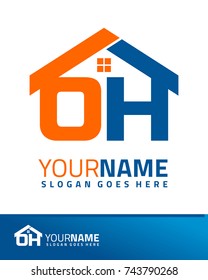 Initial O & H real estate logo template vector