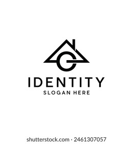 Initial O Home line modern logo design suitable for your company