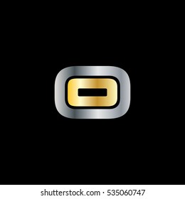 Initial O Isolated Letter Logo Silver Gold