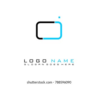 Initial O & J minimalist logo template vector