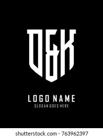 Initial O & K abstract shield logo template vector