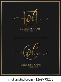 Initial O L OL handwriting logo vector. Letter handwritten logo template.