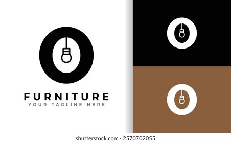 Initial O with Lamp Logo for Furniture