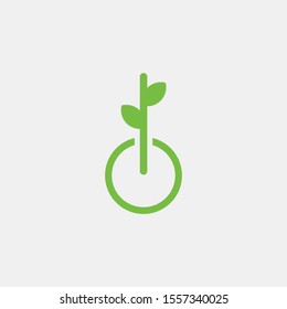 Initial O with leaf concept and Leaf concept simple logo design