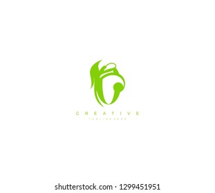 Initial O Letter Abstract Green Leaf Monogram Stylish Logo Design