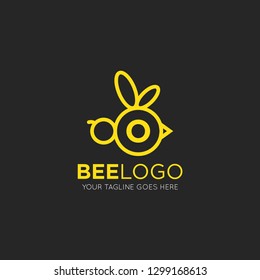 initial o letter bee logo vector illustration design template