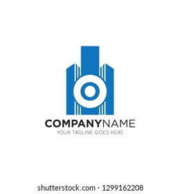 initial o letter building logo vector illustration design template