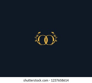 Initial O Letter Linked Swoosh Half Round Leaf Monogram Logotype