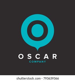 Initial O letter logo design vector template  blue background