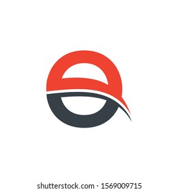 Initial O Letter Logo with wave. O Letter Creative Modern Alphabet Logo Vector Template. Business Letter Logo with Red & Black.