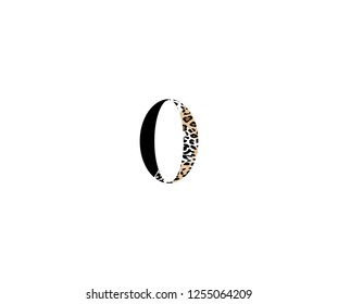 Initial O Letter with Luxury Leopard Pattern Logotype