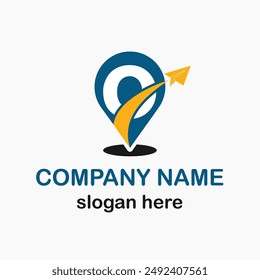 Initial o Letter with Position Icon and Paper Plane for Travel Agency Business Logo Idea