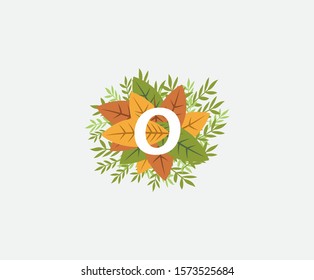 Initial O Logo Icon, Green Leaves O Letter Design. Eco Concept. 