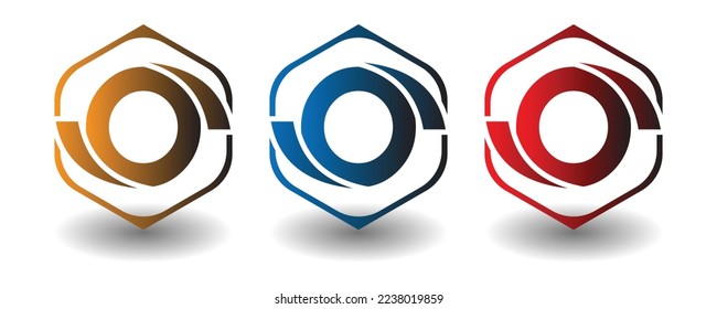 initial O logo template with gradient color