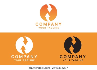 
Initial O logo vector template.Alphabet Letter O logo with two arrows sign symbol in circle shape and gradient color for global business brand identity.