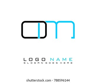 Initial O & M minimalist logo template vector