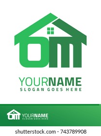 Initial O & M real estate logo template vector