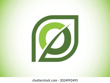 Initial O monogram alphabet with abstract leaf. Eco-friendly logo concept. Font emblem. Modern vector logo for ecological business and company identity