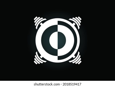 Initial O monogram alphabet with a barbell. Lifting vector logo design. Modern vector logo for bodybuilding, gym, fitness club, business, and company identity