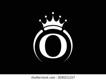 Initial O monogram alphabet with a crown. Royal, King, queen luxury symbol. Font emblem. Modern luxury brand element sign. Vector illustration.