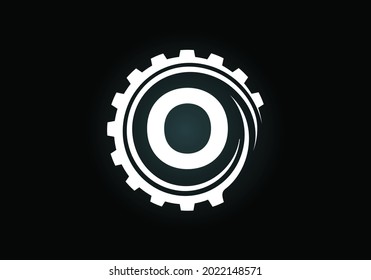 Initial O monogram alphabet in a gear spiral. Gear engineer logo design. Logo for automotive, mechanical, technology, setting, repair business, and company identity