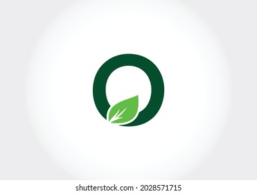 Initial O monogram alphabet with leaves. Green, eco-friendly logo concept. Modern vector logo for ecological business and company identity