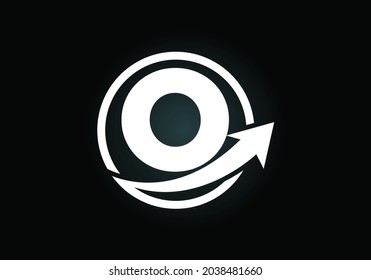 Diseño de símbolo de monograma O inicial incorporado con la flecha. Concepto de logotipo financiero o de éxito. emblema de letra. Logotipo para identidad empresarial y de empresa