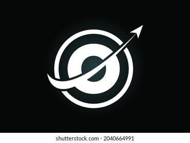 Initial O monogram alphabet symbol design incorporated with the arrow. Financial or success logo concept. Font emblem. Logo for accounting business and company identity