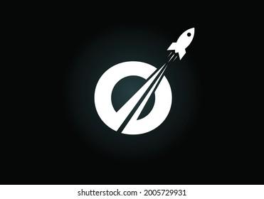 Initial O monogram letter alphabet with a Rocket logo design. Rocket icon. Font emblem. Modern vector logotype for business and company identity.