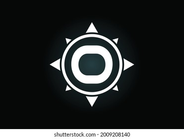 Initial O monogram letter alphabet in a compass. Font emblem. Compass logo sign symbol. Modern vector logo design for business and company identity.