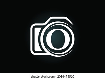 Alfabeto de letra inicial o monograma con un icono de cámara. Ilustración vectorial del logo fotográfico. Diseño de logotipo moderno para el negocio de la fotografía y la identidad de la empresa.