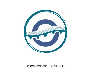 Alfabeto inicial o monograma con signo de puente. Plantilla de diseño del logotipo del puente abstracto. Logo vectorial moderno para el negocio de la construcción.