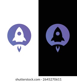 Alfabeto de letra inicial O monograma com um design de logotipo Rocket. Ícone do foguete.