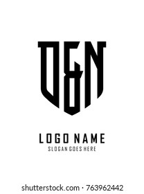 Initial O & N abstract shield logo template vector