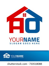 Initial A & O real estate logo template vector