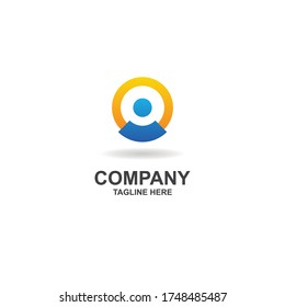 initial o with relax people  logo design vector, icon, element, template