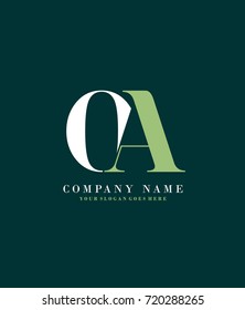 Initial O & A simple design logo template vector