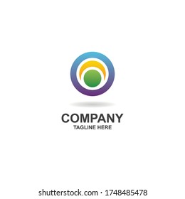 inicial o con diseño de logotipo en color swoosh vector, icono, elemento, plantilla