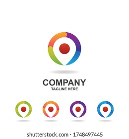 initial o with target colorful logo design vector, icon, element, template