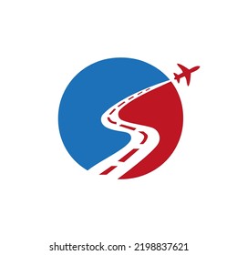 Initial O Travel Logo Design Based Alphabet Airplane Concept Vector Template