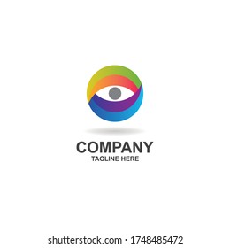 initial o with vision, eye logo design vector, icon, element, template