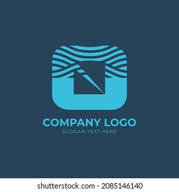 Initial O Wave Logo Design, Initial Letter O vector With Ocean Waves
