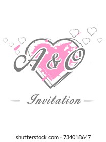 Initial A & O wedding invitation logo template vector