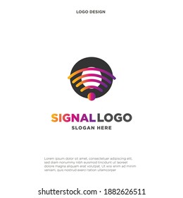 initial O wifi connection communication creative logo template vector illustration